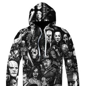 GRAPHIC HORROR MOVIE PRINT LONG SLEEVE HOO…
